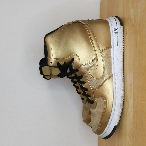 Nike Shoes - Nike Air Feather Gold High Top Sneakers Shoes